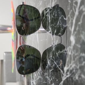 Canali Titanium Sunglasses Green Lenses